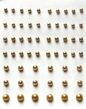 Gold self-adhesive Pearls, 58 pieces